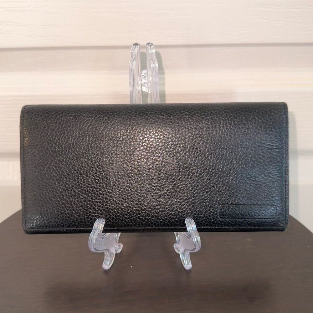Burberry Novacheck Bifold Wallet – Black Leather – EUC Authentic	- Unisex